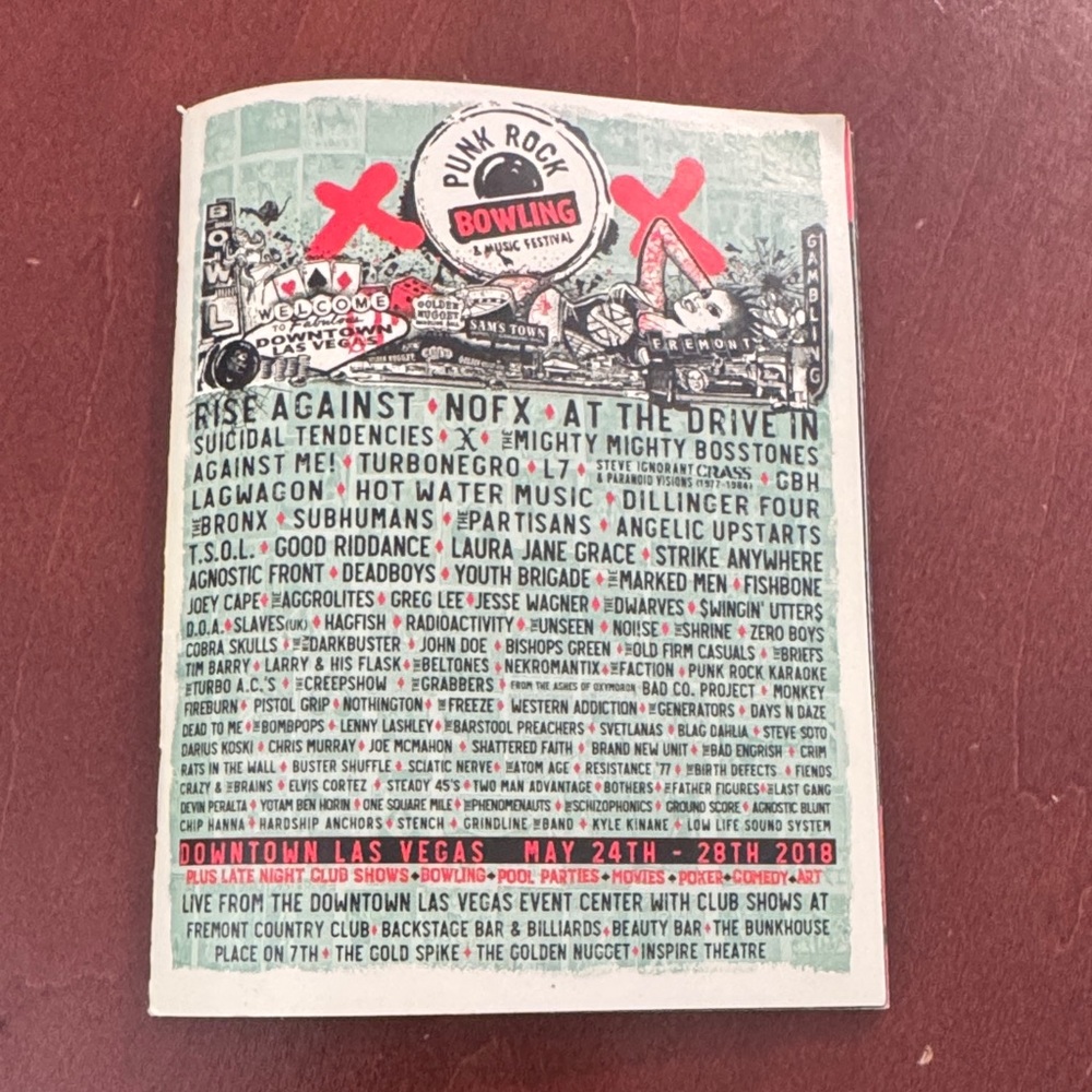 Official 2018 Punk Rock Bowling Festival Program/Band Guide